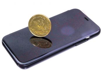 Funda tipo agenda con efecto espejo y soporte interno negra Iphone X/IPhone XS